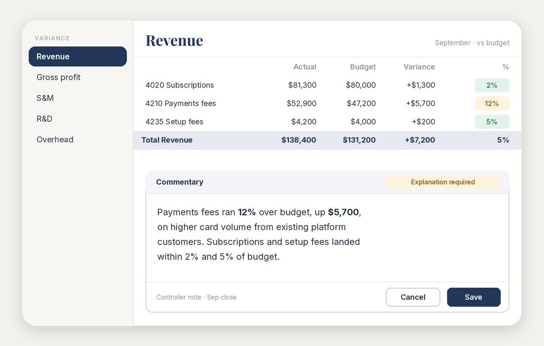 Revenue schedules a forecast can start from preview